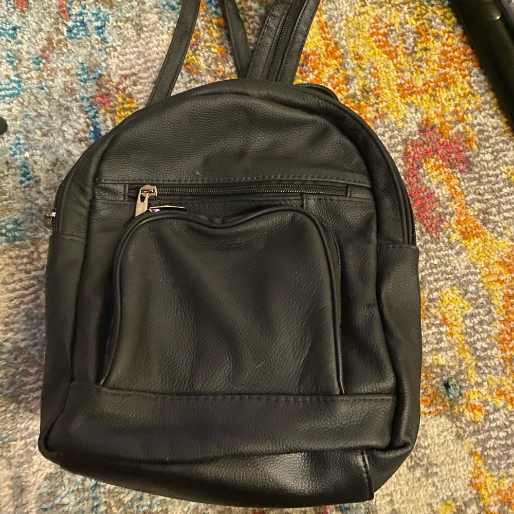 Black Leather Miniature backpack